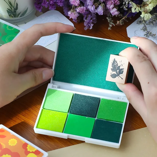 7 Color Ink Pads for Stamping Creative Gradient Color Series Stamp Ink Pad  for Kids Colorful DIY Decorative Scrapbook Ink - AliExpress